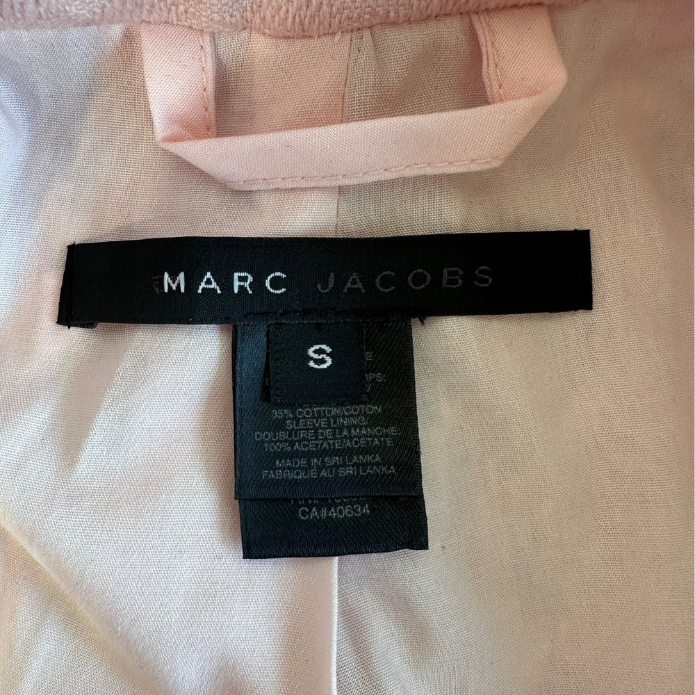 Marc Jacobs Pink Wool Tweed Jacket Frog Closure Peter Pan Collar Designer - Picture 5 of 10